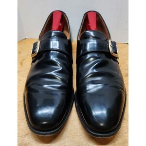 Herring Shoes by Loake Cardiff Black Leather Single Monk Strap Made in UK US10.5